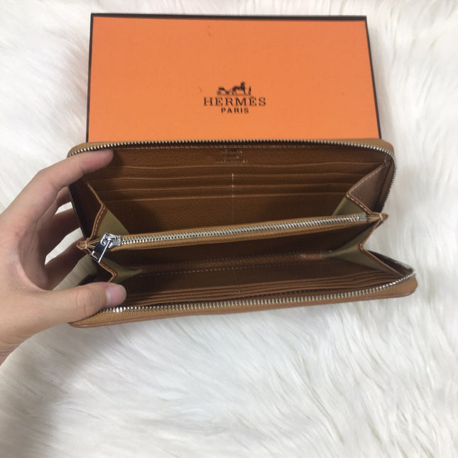 HM SILK'IN CLASSIC WALLET 20 BROWN GRAINED CALFSKIN