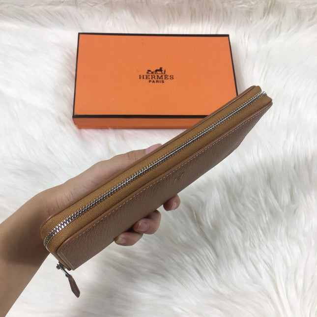 HM SILK'IN CLASSIC WALLET 20 BROWN GRAINED CALFSKIN