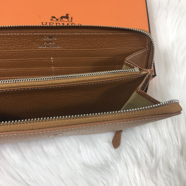 HM SILK'IN CLASSIC WALLET 20 BROWN GRAINED CALFSKIN