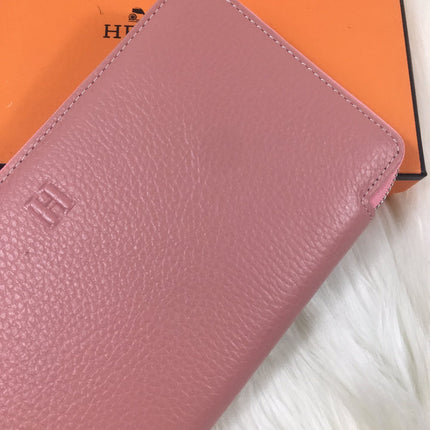 HM SILK'IN CLASSIC WALLET 20 LIGHT PINK GRAINED CALFSKIN