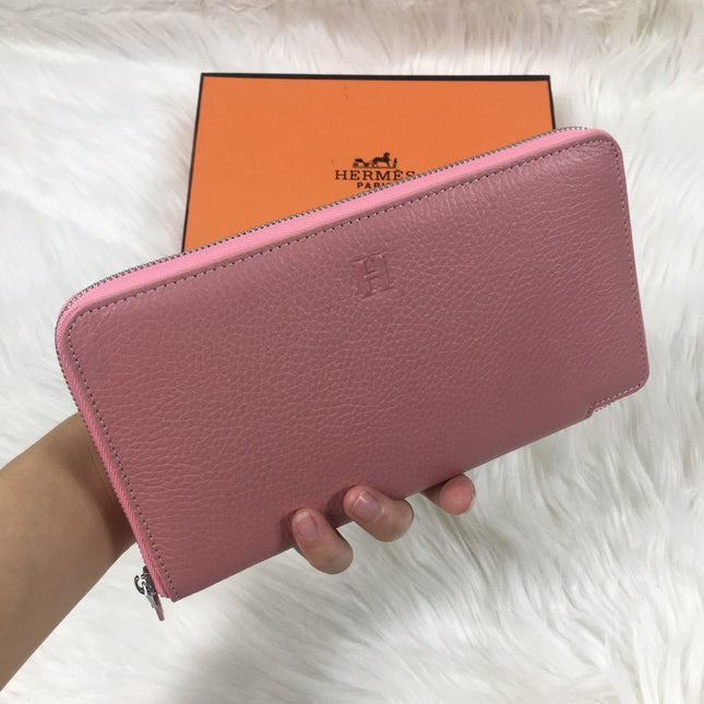 HM SILK'IN CLASSIC WALLET 20 LIGHT PINK GRAINED CALFSKIN