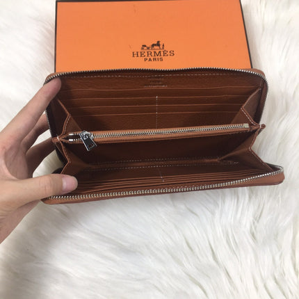 HM SILK'IN CLASSIC WALLET 20 RUSSET GRAINED CALFSKIN