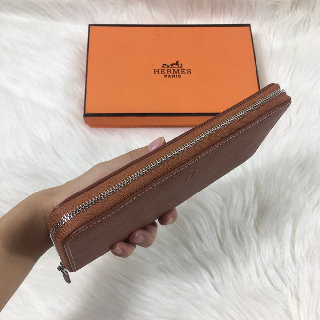 HM SILK'IN CLASSIC WALLET 20 RUSSET GRAINED CALFSKIN