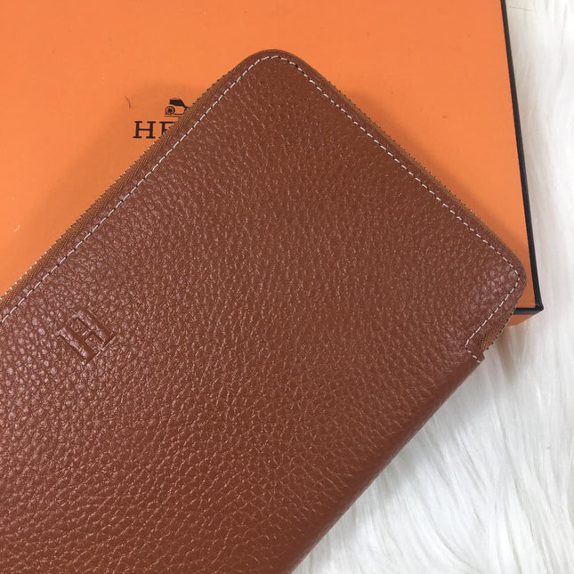 HM SILK'IN CLASSIC WALLET 20 RUSSET GRAINED CALFSKIN