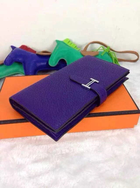 HM BEARN WALLET 17.5 PURPLE TOGO SILVER HARDWARE