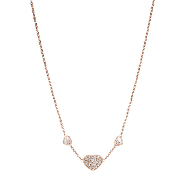 HAPPY HEART NECKLACE 3 MOTIFS DIAMOND