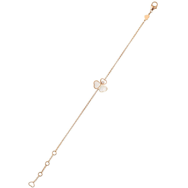 HAPPY HEART MOP BRACELET PINK GOLD DIAMOND