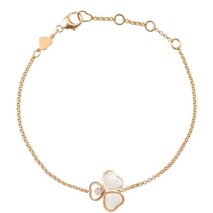 HAPPY HEART MOP BRACELET PINK GOLD DIAMOND