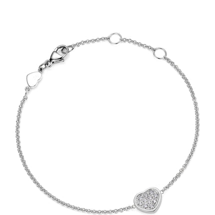 HAPPY HEART SILVER BRACELET DIAMOND