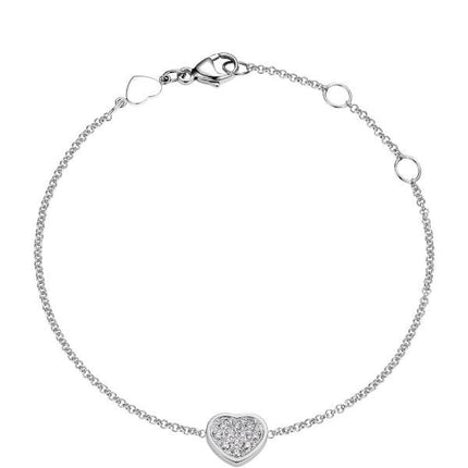 HAPPY HEART SILVER BRACELET DIAMOND
