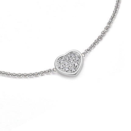 HAPPY HEART SILVER BRACELET DIAMOND