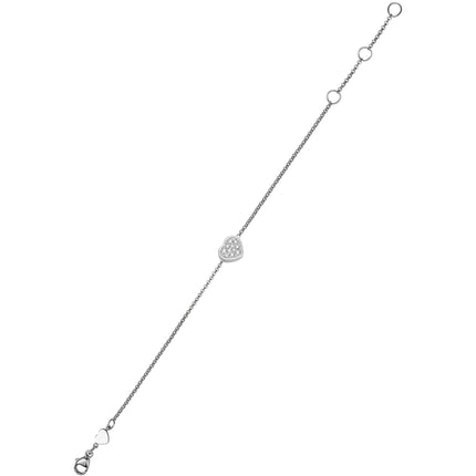 HAPPY HEART SILVER BRACELET DIAMOND