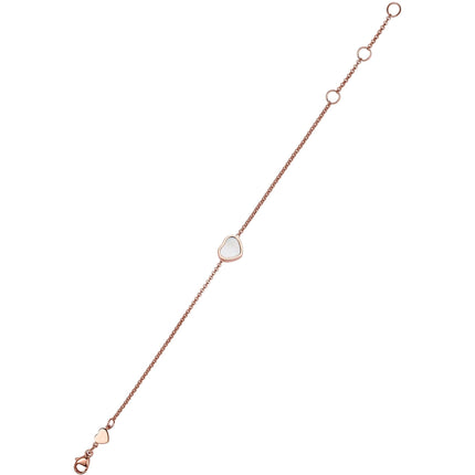 HAPPY HEART WHITE MOP PINK GOLD BRACELET DIAMOND