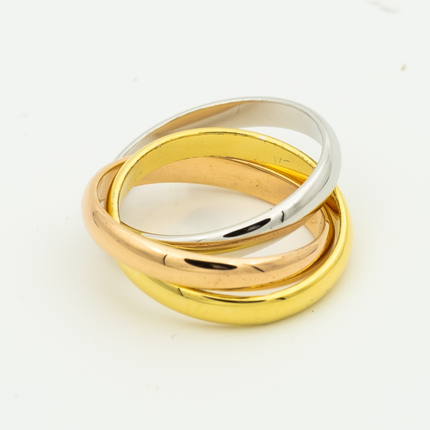 TRINITY RING GOLD PINK GOLD SILVER