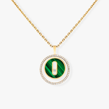 LUCKY MOVE 1 DIAMOND MALACHITE GOLD DIAMOND NECKLACE