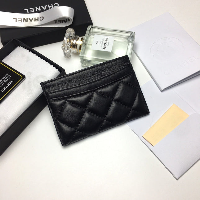 CC CARD HOLDER 11.2 BLACK CALFSKIN SILVER ICON