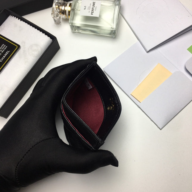 CC CARD HOLDER 11.2 BLACK CALFSKIN SILVER ICON