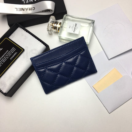 CC CARD HOLDER 11.2 NAVY CALFSKIN SILVER ICON