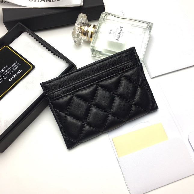 CC BOY CARD HOLDER 11.2 BLACK CALFSKIN GOLD ICON
