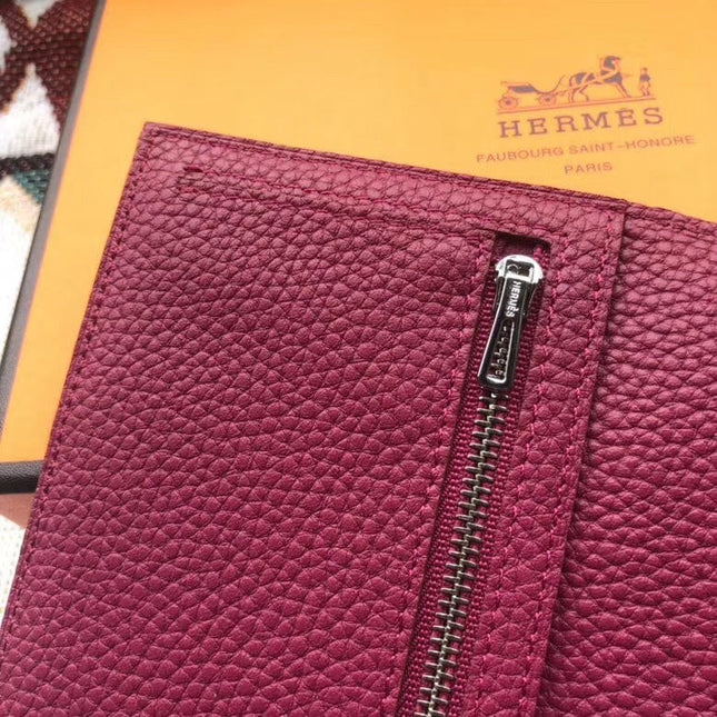 BEARN LONG 17 WALLET IN MAGENTA PURPLE EPSOM LEATHER