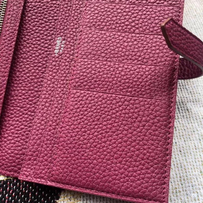 BEARN LONG 17 WALLET IN MAGENTA PURPLE EPSOM LEATHER