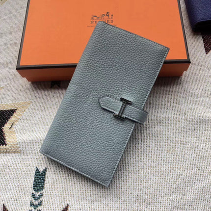 BEARN LONG 17 WALLET IN STONE BLUE EPSOM LEATHER