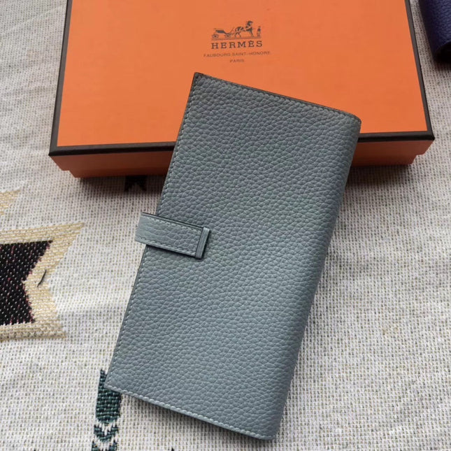 BEARN LONG 17 WALLET IN STONE BLUE EPSOM LEATHER