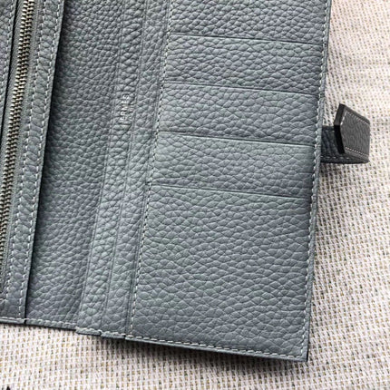 BEARN LONG 17 WALLET IN STONE BLUE EPSOM LEATHER