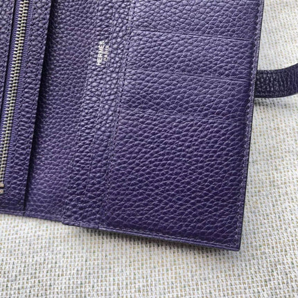 BEARN LONG 17 WALLET IN INDIGO PURPLE EPSOM LEATHER