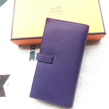 BEARN LONG 17 WALLET IN INDIGO PURPLE EPSOM LEATHER