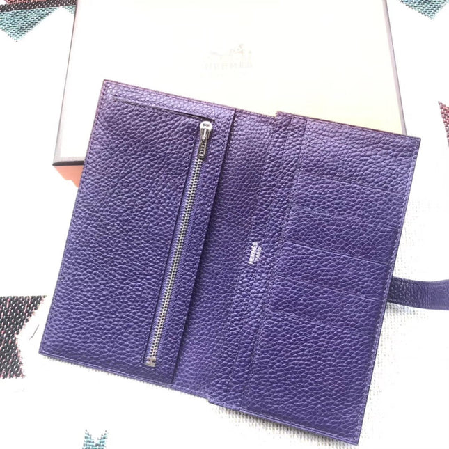 BEARN LONG 17 WALLET IN INDIGO PURPLE EPSOM LEATHER