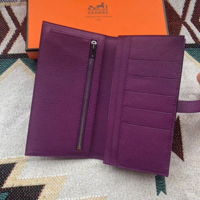 BEARN LONG 17 WALLET IN VIOLET PURPLE EPSOM LEATHER