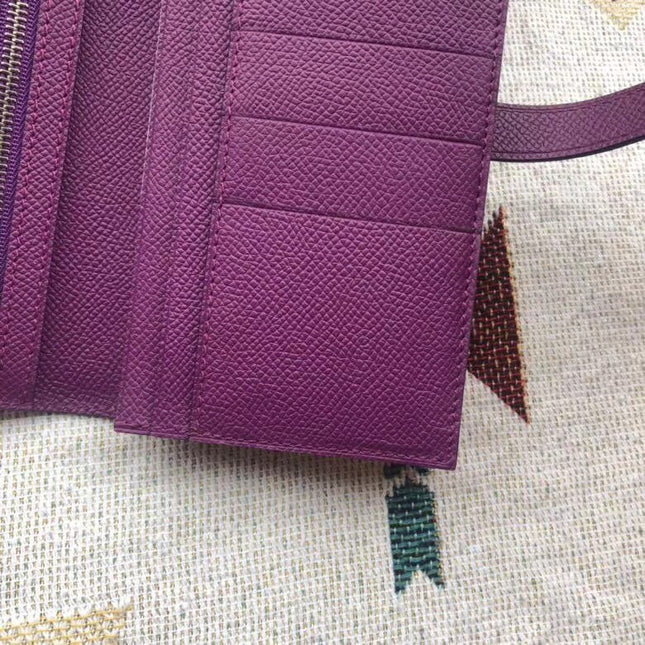BEARN LONG 17 WALLET IN VIOLET PURPLE EPSOM LEATHER