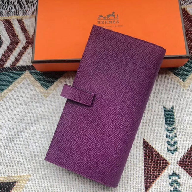 BEARN LONG 17 WALLET IN VIOLET PURPLE EPSOM LEATHER