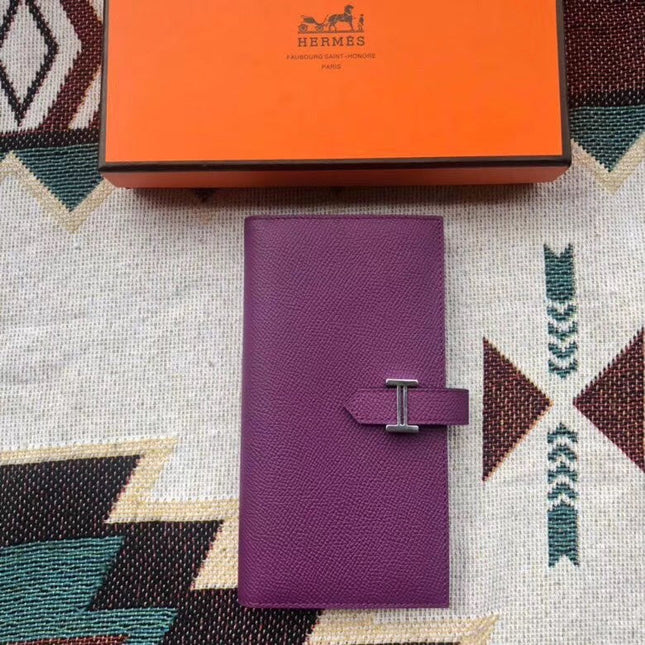 BEARN LONG 17 WALLET IN VIOLET PURPLE EPSOM LEATHER