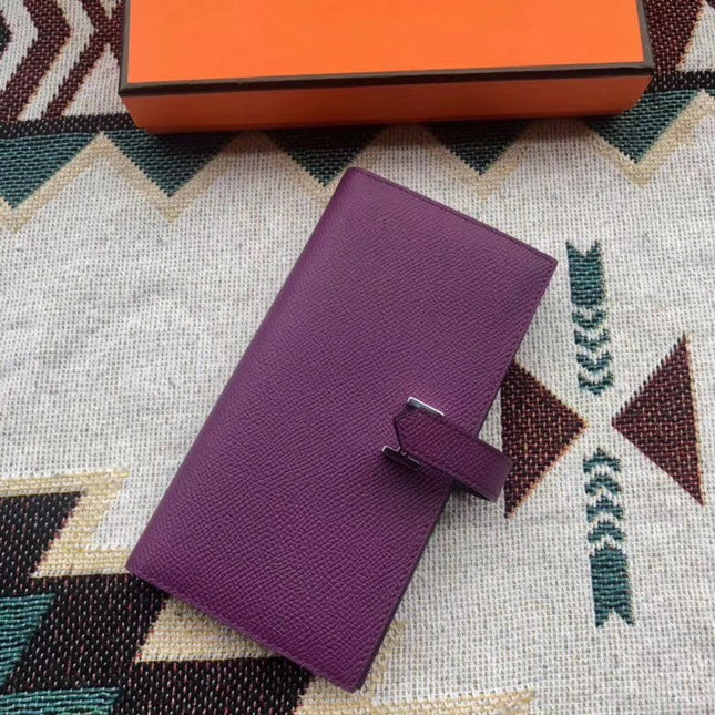 BEARN LONG 17 WALLET IN VIOLET PURPLE EPSOM LEATHER
