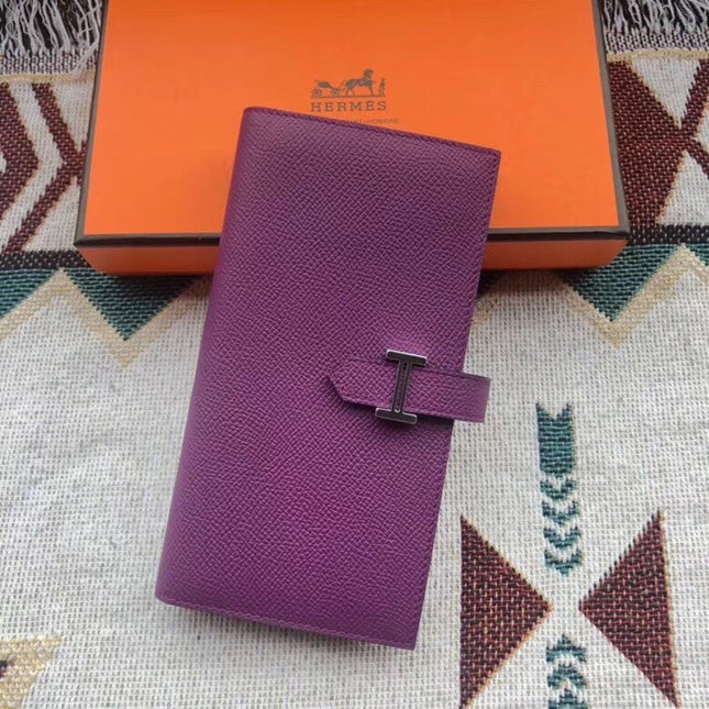 BEARN LONG 17 WALLET IN VIOLET PURPLE EPSOM LEATHER