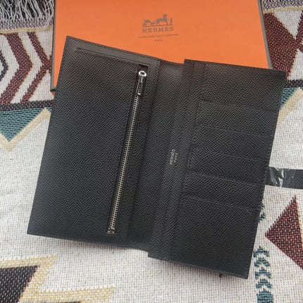 BEARN LONG 17 WALLET IN BLACK EPSOM LEATHER