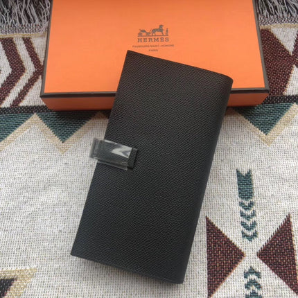 BEARN LONG 17 WALLET IN BLACK EPSOM LEATHER