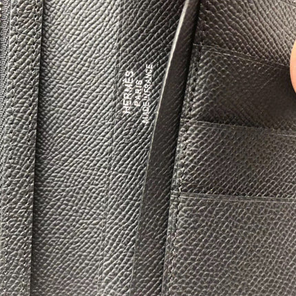 BEARN LONG 17 WALLET IN BLACK EPSOM LEATHER