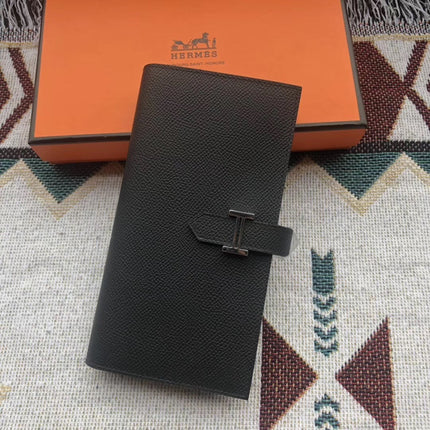 BEARN LONG 17 WALLET IN BLACK EPSOM LEATHER