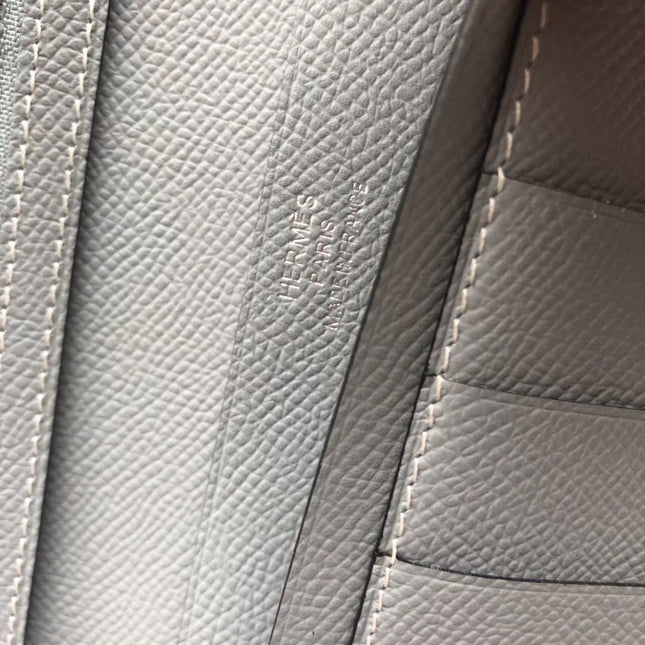 BEARN LONG 17 WALLET IN SHADOW GRAY EPSOM LEATHER