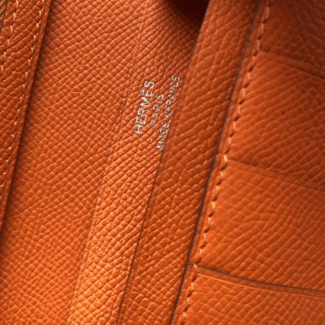BEARN LONG 17 WALLET IN RUST ORANGE EPSOM LEATHER