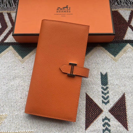 BEARN LONG 17 WALLET IN RUST ORANGE EPSOM LEATHER