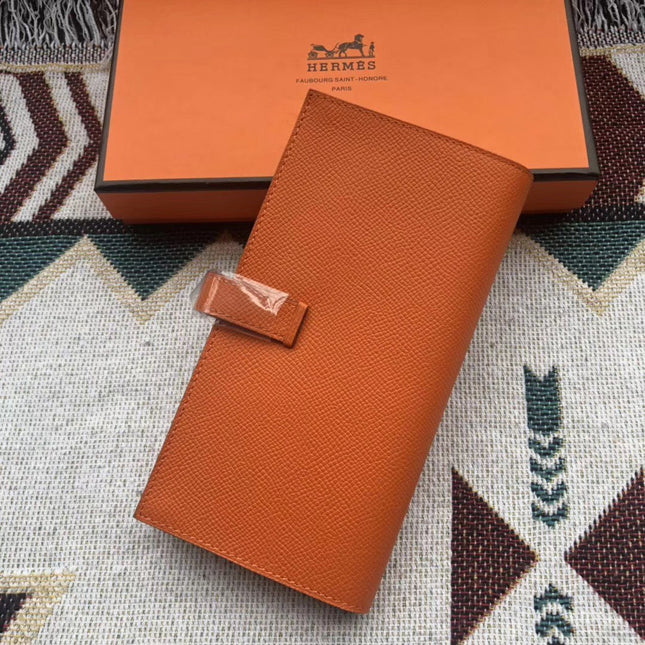 BEARN LONG 17 WALLET IN RUST ORANGE EPSOM LEATHER