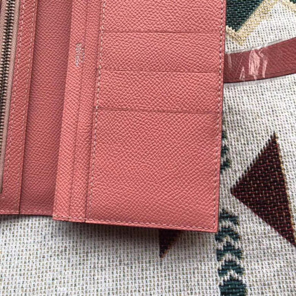 BEARN LONG 17 WALLET IN SALMON PINK EPSOM LEATHER