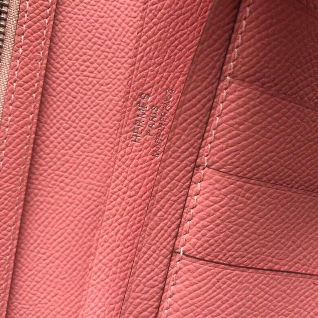BEARN LONG 17 WALLET IN SALMON PINK EPSOM LEATHER