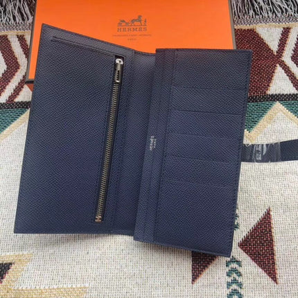 BEARN LONG 17 WALLET IN PRUSSIAN BLUE EPSOM LEATHER