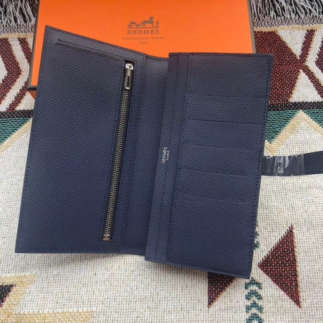 BEARN LONG 17 WALLET IN PRUSSIAN BLUE EPSOM LEATHER