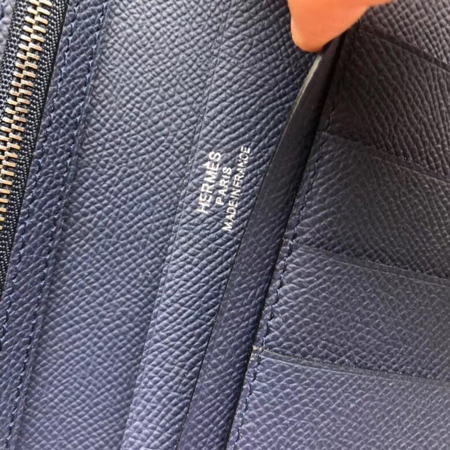 BEARN LONG 17 WALLET IN PRUSSIAN BLUE EPSOM LEATHER